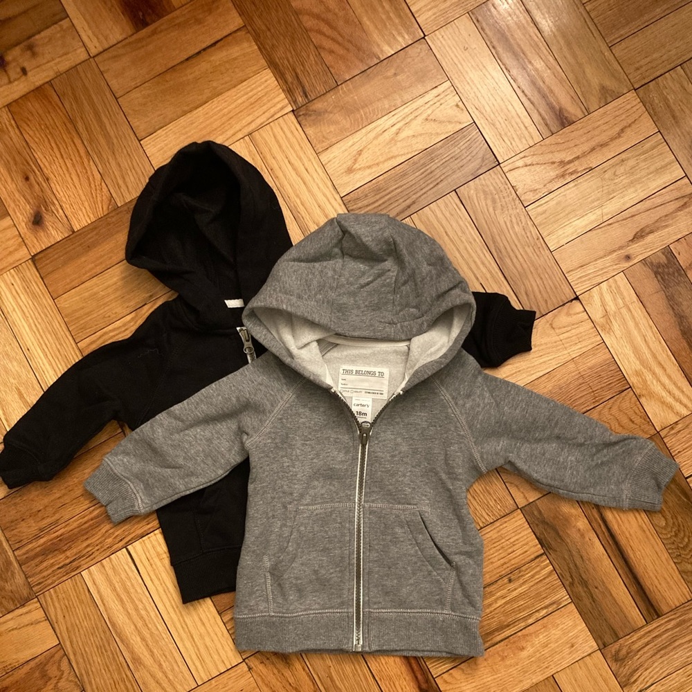 Carters Zip Hoodie Size 18 mos- Set of 2
